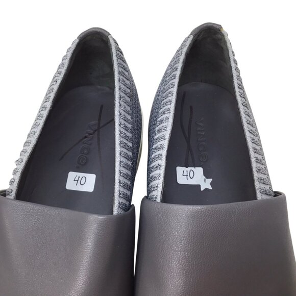 Vince Ward Gray NWOB Platform Slip On Loafers Sneakers 40 10 Knit Stretch - Picture 8 of 9